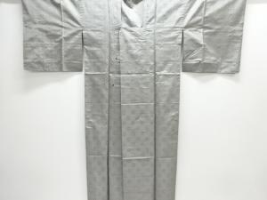 格子に抽象模様織り出しロング道行コート